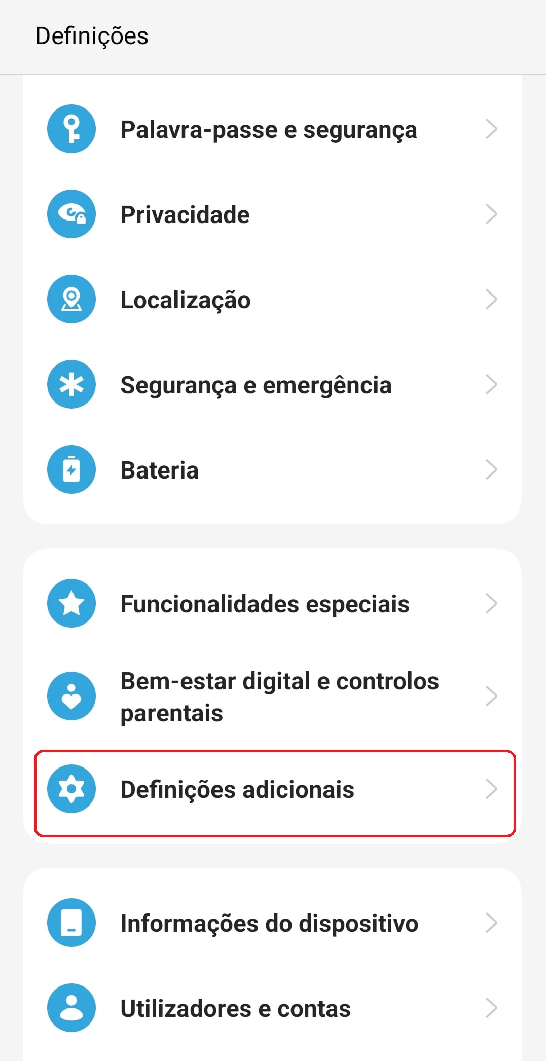 definições adicionais